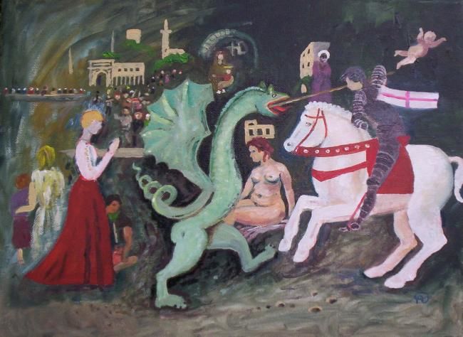 Peinture intitulée "Renaissance Fantasy" par Alan Embrée Osler, Œuvre d'art originale, Huile