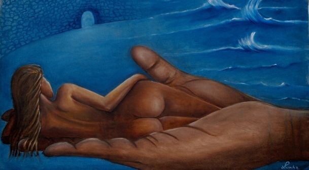Painting titled "Protacted Emotions" by Puneet Sinha, Original Artwork, Oil