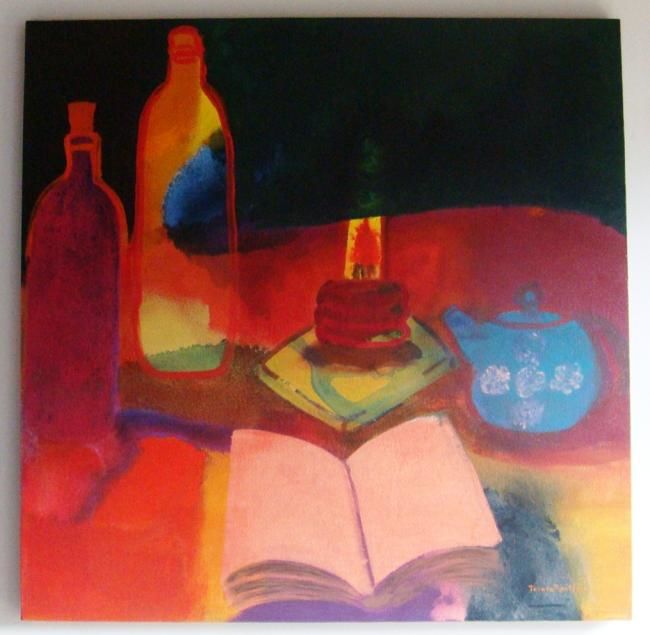 Painting titled "Nostalgia" by Teresa Restrepo De Saravia, Original Artwork, Oil