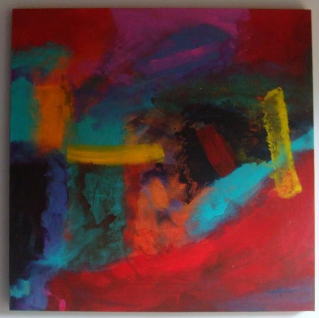 Painting titled "Diciembre desde mi…" by Teresa Restrepo De Saravia, Original Artwork, Oil