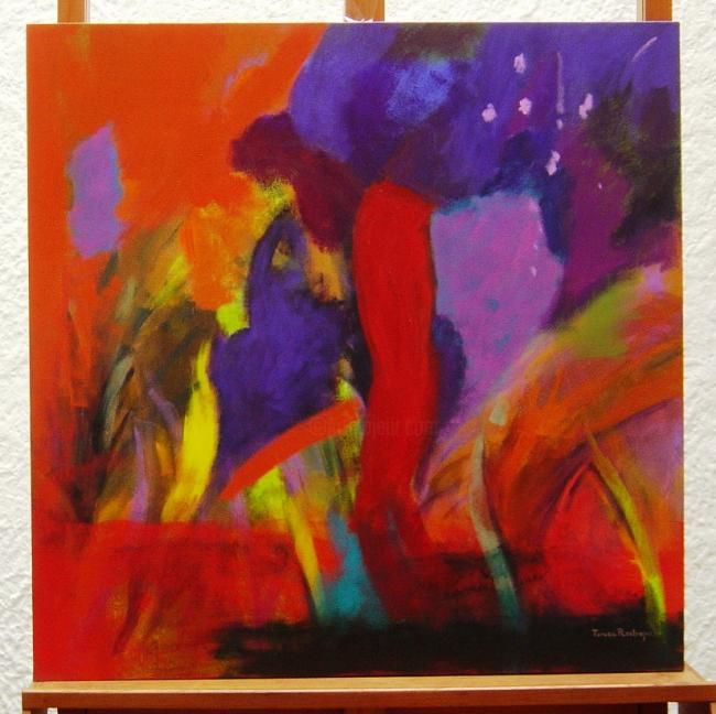 Painting titled "Tormenta Tropical" by Teresa Restrepo De Saravia, Original Artwork, Oil