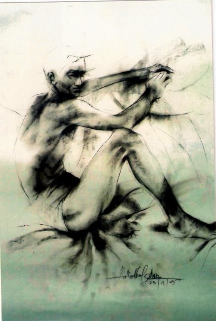 Drawing titled "figure study II" by Aaron Thokchom, Original Artwork