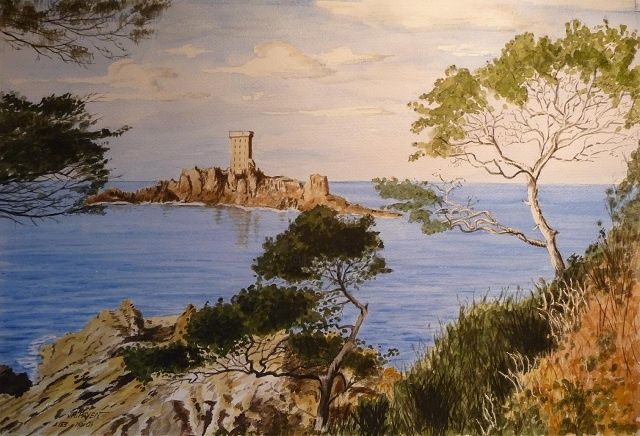 Painting titled "L'ILE D'OR" by Jean Marie Payen, Original Artwork