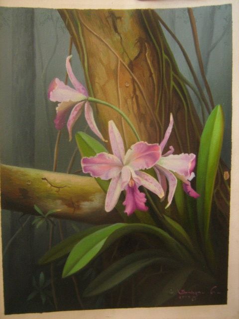 Painting titled "serie de orquideas" by Domcas, Original Artwork