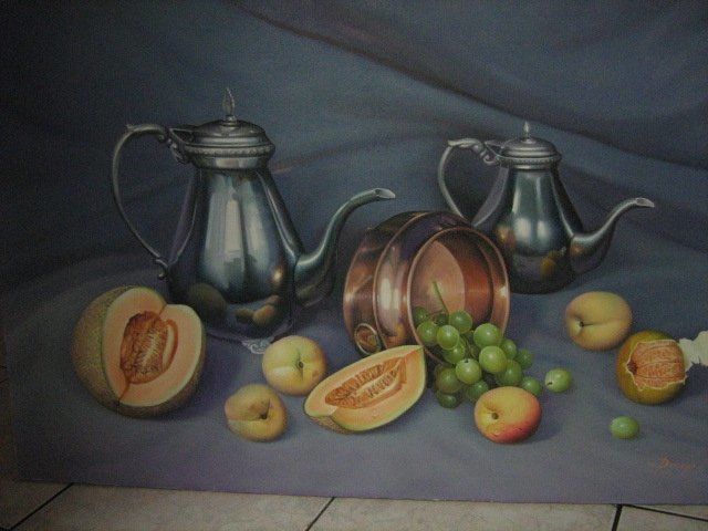 Painting titled "bodegon" by Domcas, Original Artwork