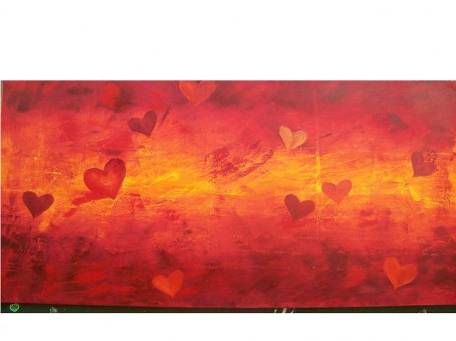 Painting titled "Amanecer de corazon…" by Cecilia Ceballos, Original Artwork