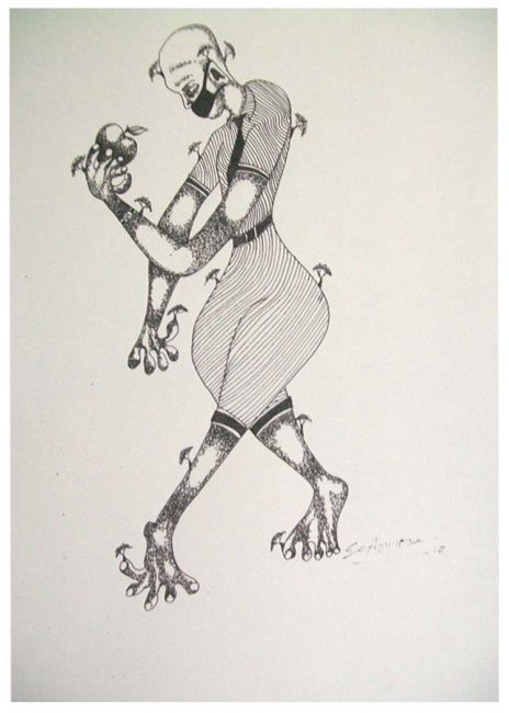 Drawing titled "self bound" by Shrikant Ranga, Original Artwork