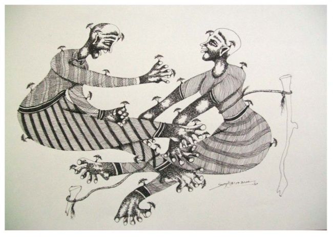Drawing titled "self bound" by Shrikant Ranga, Original Artwork
