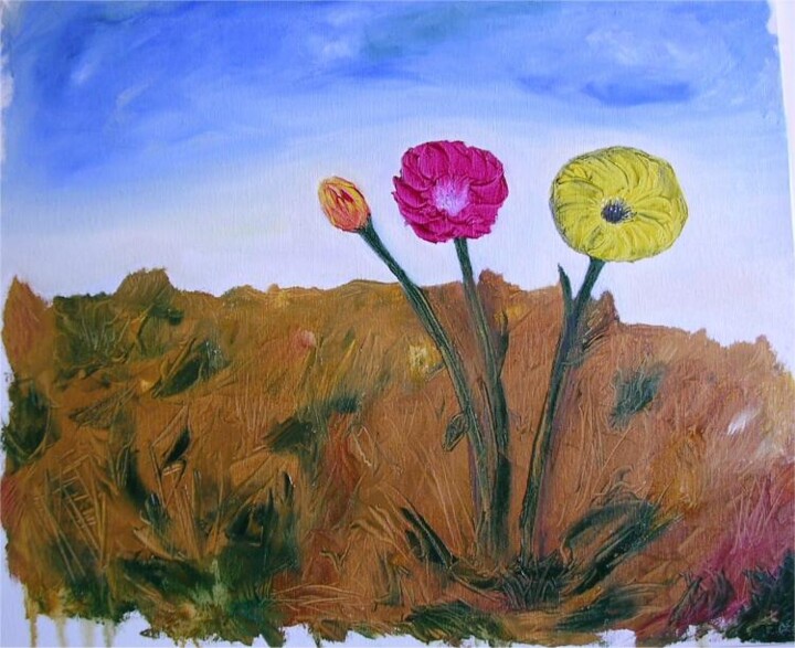 Painting titled "Fiori informali" by Francesco Dea, Original Artwork, Other