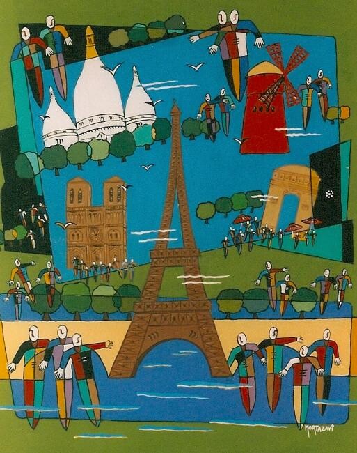 Peinture intitulée "PARIS PRINTANIER" par H . Mortazavi, Œuvre d'art originale, Huile