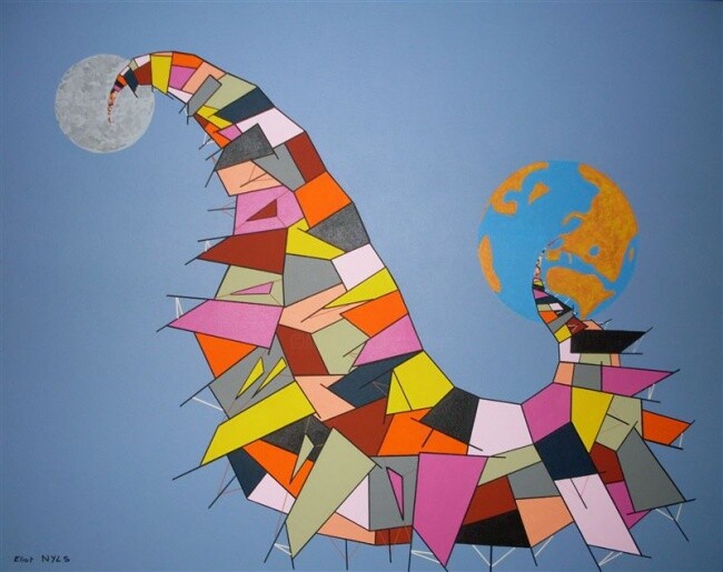 Peinture intitulée "Régate céleste" par Nyls Eliot, Œuvre d'art originale, Acrylique
