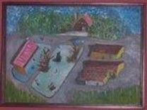 Painting titled "ALDEA DE PUEBLO" by Jacobo Kuperman, Original Artwork