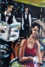 Painting titled "Fin de soirée" by Serge Marin, Original Artwork