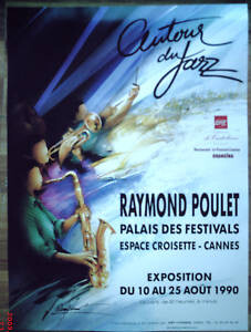 Ζωγραφική με τίτλο "AUTOUR DU JAZZ" από Raymond Poulet, Αυθεντικά έργα τέχνης