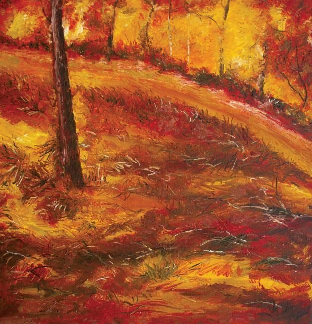 Malarstwo zatytułowany „Autumn_Landscape(wi…” autorstwa Animesh Roy, Oryginalna praca
