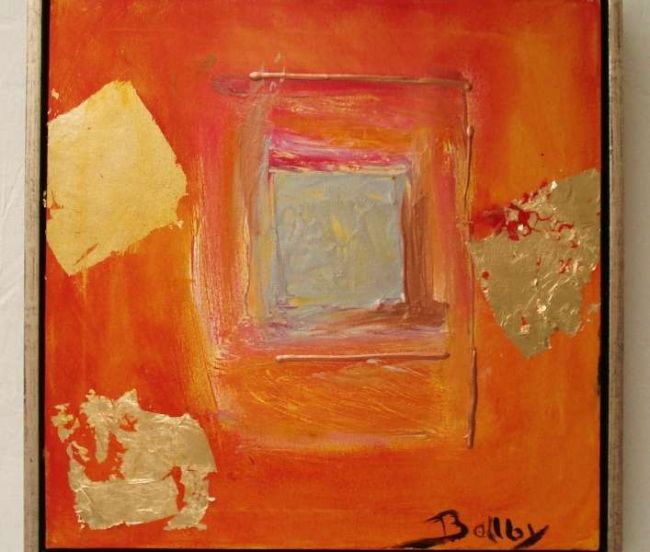 Painting titled "orange and gold" by Ballebyart, Original Artwork, Oil
