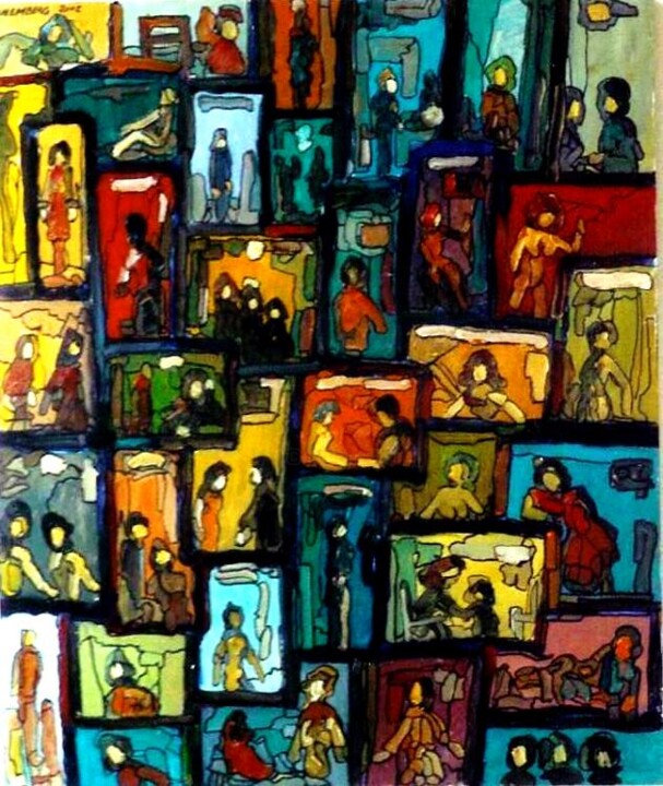 제목이 "Windows Art 20F.05"인 미술작품 Louis Runemberg로, 원작, 기름 나무 들것 프레임에 장착됨