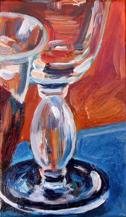 Peinture intitulée "Verres de vin" par Nathalia Chipilova, Œuvre d'art originale, Acrylique