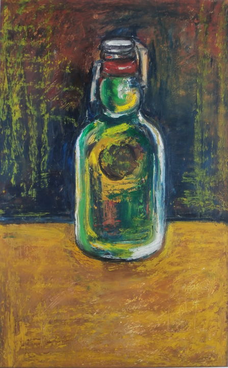 Peinture intitulée "Bouteille" par Nathalia Chipilova, Œuvre d'art originale, Acrylique