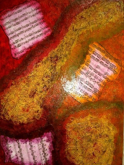 Ζωγραφική με τίτλο "MUSIQUE" από Sophie Gobert Pouzet, Αυθεντικά έργα τέχνης, Λάδι