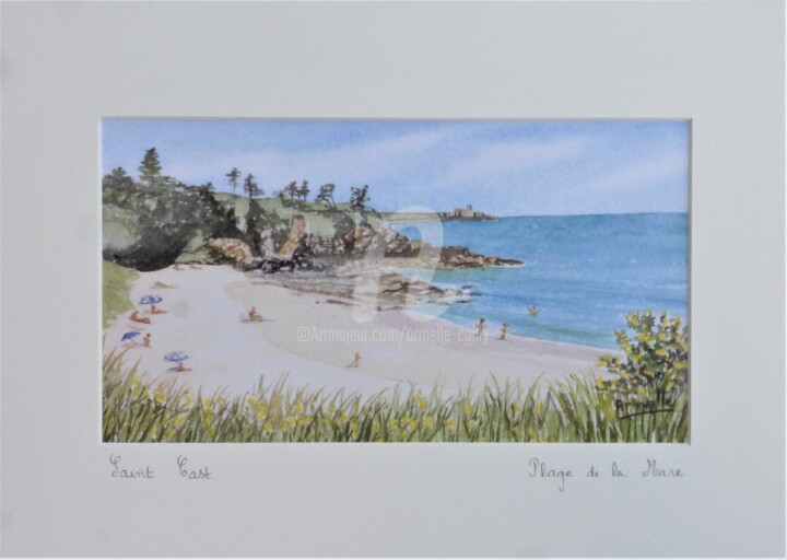 Gravures & estampes intitulée "Saint Cast: la Mare" par Armelle Cailly, Œuvre d'art originale, Impression numérique Monté su…