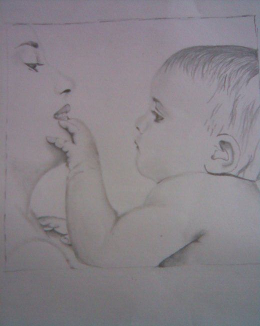 Drawing titled "mummy" by Daya, Original Artwork
