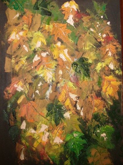 Painting titled "Autumn Leaves" by Akber Sami, Original Artwork