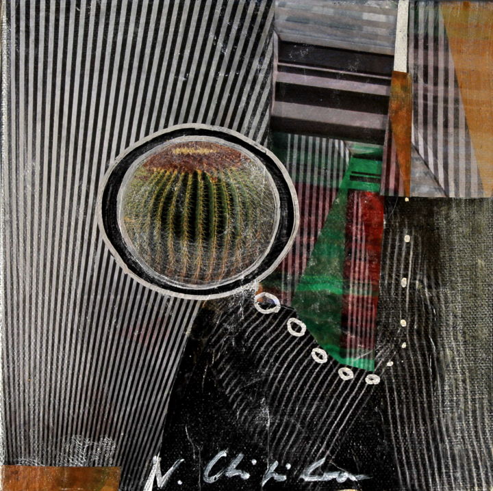 Collages intitulée "Mister O 1" par Nathalia Chipilova, Œuvre d'art originale, Découpages