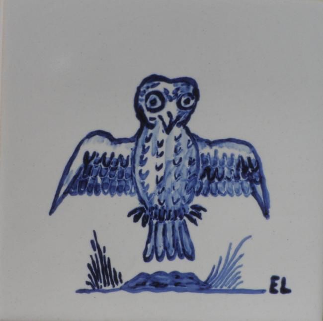 Painting titled "Owl landing" by Eddy Lagrand, Original Artwork, Oil
