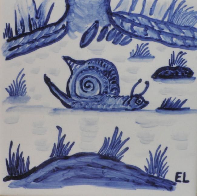 Painting titled "Snail" by Eddy Lagrand, Original Artwork, Oil