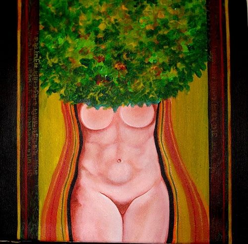 Painting titled "Tree" by Rajesh Shukla, Original Artwork, Oil