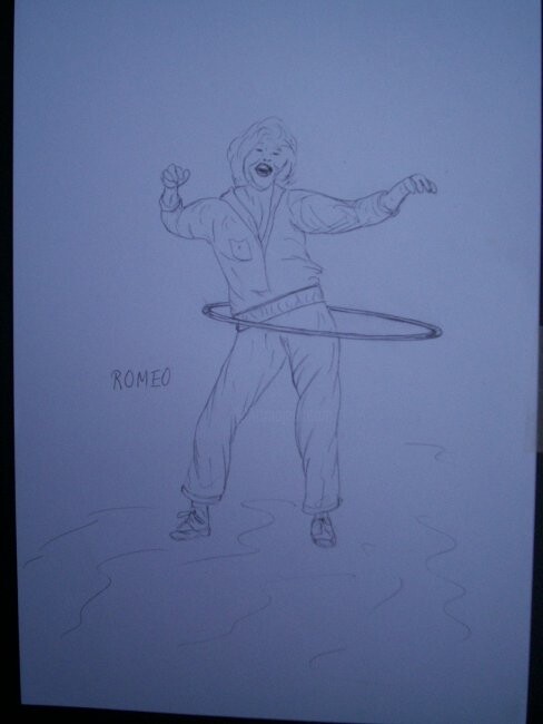Desenho intitulada "BAMBOLÊ" por Romeo Zanchett, Obras de arte originais