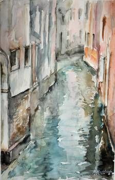 Malerei mit dem Titel "Venice" von Monika, Original-Kunstwerk