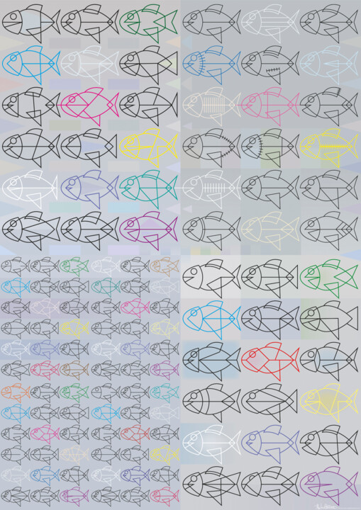 Fische, viele, konstruiert | Fishes, a lot, constructed 数字艺术