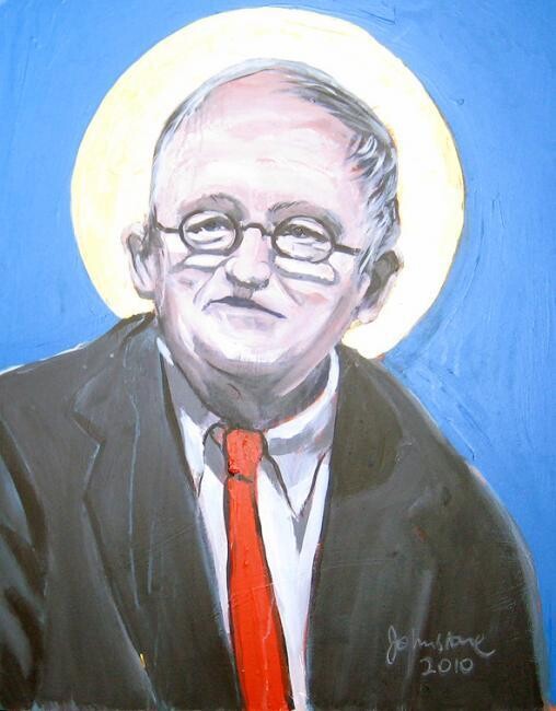Peinture intitulée "David Hockney" par Ray Johnstone, Œuvre d'art originale