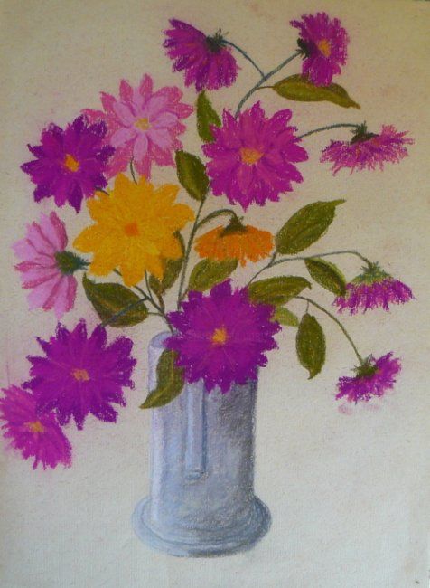 Peinture intitulée "Fleurs" par Mog, Œuvre d'art originale, Huile
