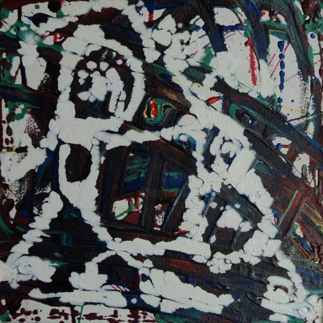 Картина под названием "fight in abstract" - Danar, Подлинное произведение искусства, Масло