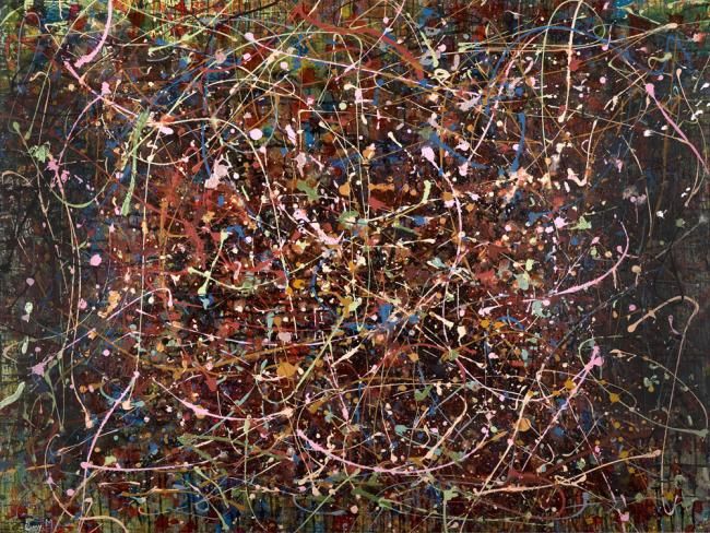 Painting titled "Fantasy of Lines" by Tamy Moldavsky, Original Artwork
