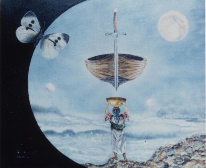 Painting titled "Excalibur" by Pim, Original Artwork