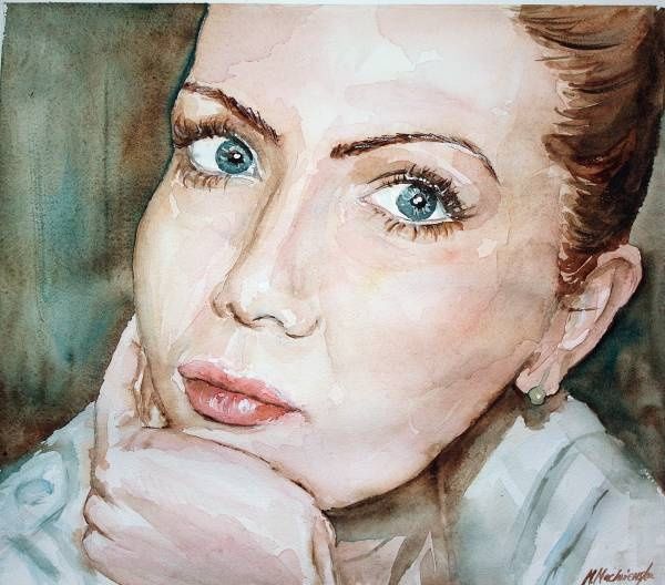 Malerei mit dem Titel "Catalina" von Monika, Original-Kunstwerk