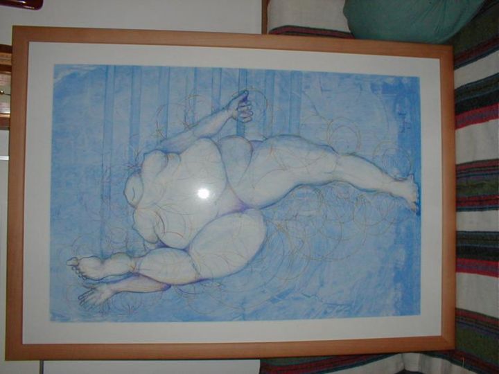 Painting titled "Même les rondes son…" by Michel Mangon, Original Artwork