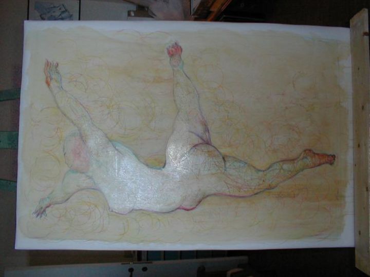 Painting titled "Même les rondes so…" by Michel Mangon, Original Artwork