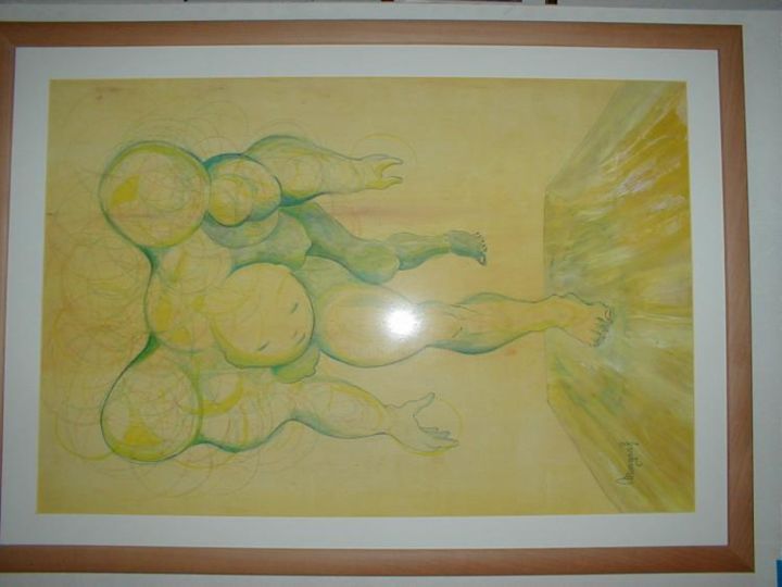Painting titled "Même les rondes so…" by Michel Mangon, Original Artwork