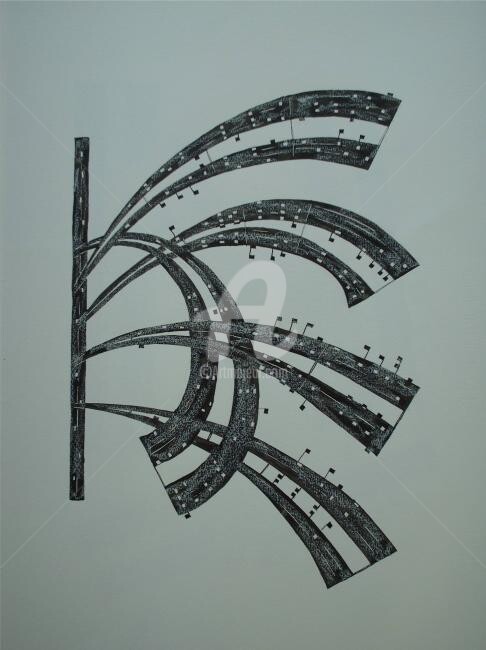 Peinture intitulée "partition 2" par Serge Chamchinov, Œuvre d'art originale, Autre