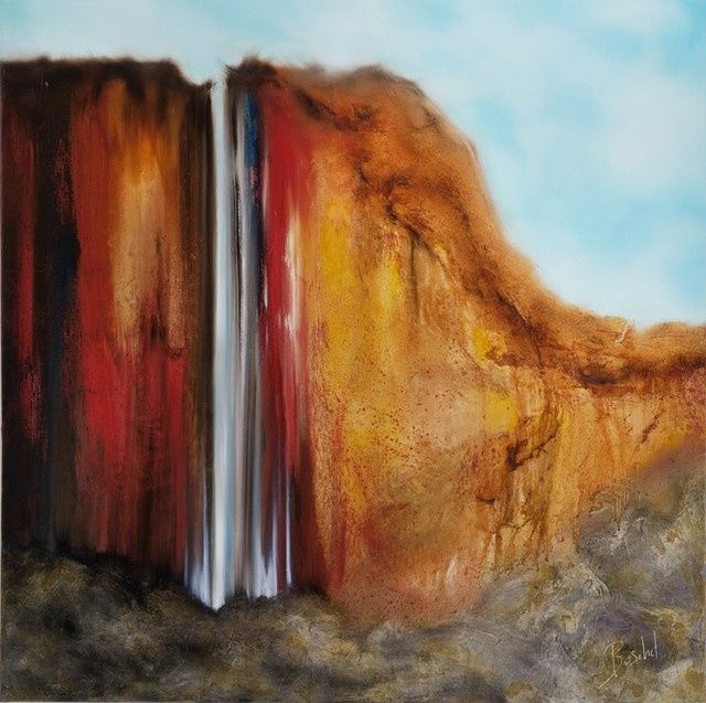 Painting titled "Cascade d'Argent 4" by Boschel, Original Artwork