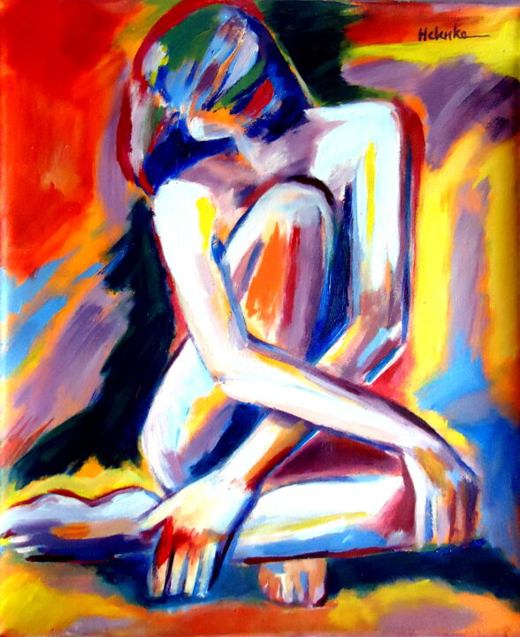 "Seated Lady" 绘画, 23.6x19.7 in
