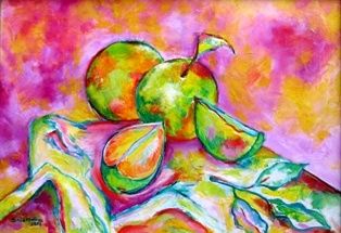 Painting titled "Naranjas" by Sonia Constanza Molina Cardenas, Original Artwork