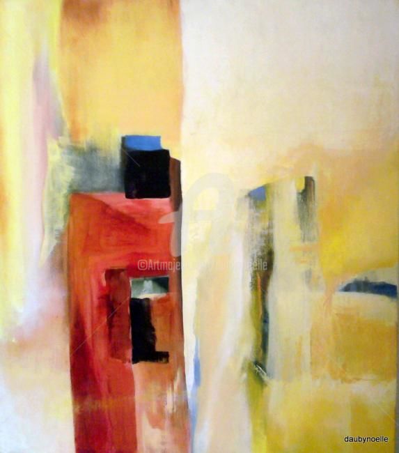 Peinture intitulée "carré vert" par Noëlle Dauby, Œuvre d'art originale, Huile
