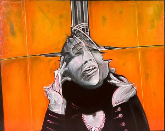 Painting titled "Singing in the pain" by Marion Rudermann, Original Artwork, Oil
