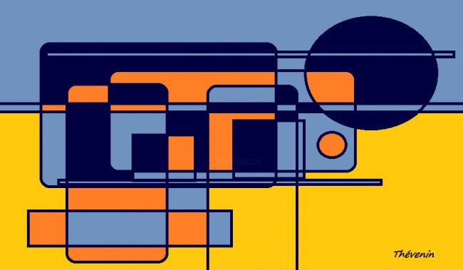 Arts numériques intitulée "Architecte 5" par Arnaud Thévenin, Œuvre d'art originale, Peinture numérique